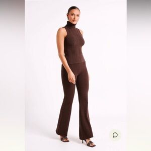 Meshki Angelina Ribbed Turtleneckck- Chocolate